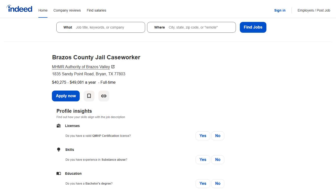 Brazos County Jail Caseworker - Bryan, TX 77803 - Indeed.com