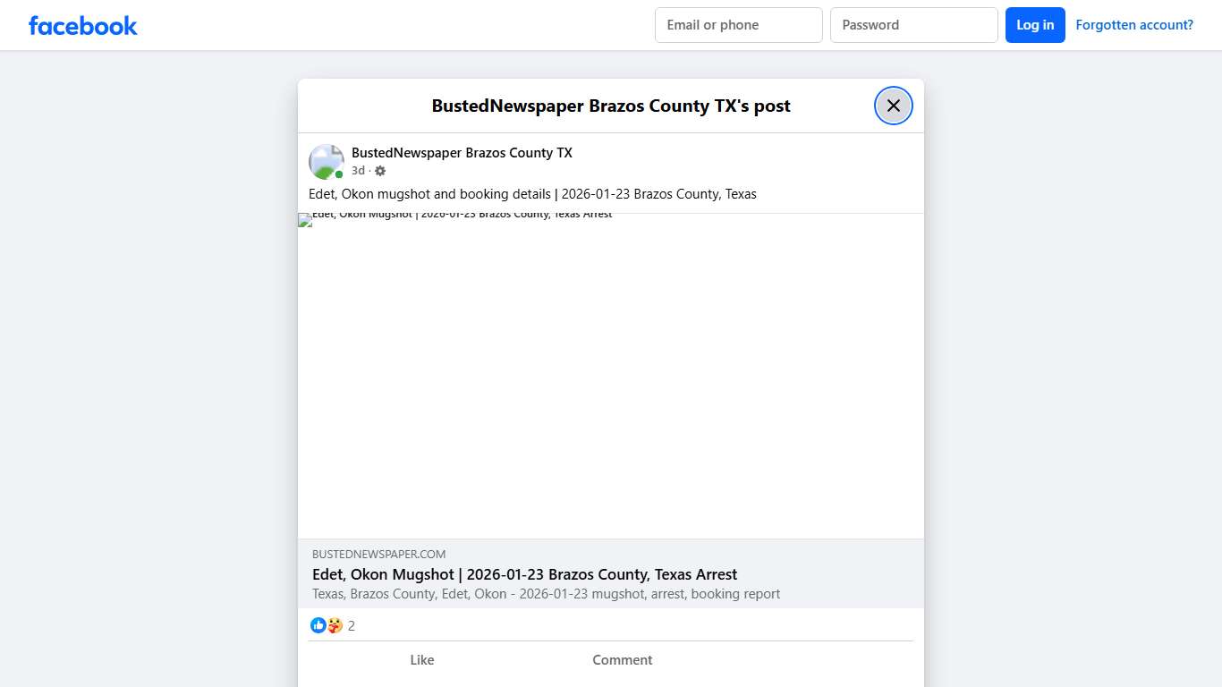 Edet, Okon mugshot and... - BustedNewspaper Brazos County TX Facebook
